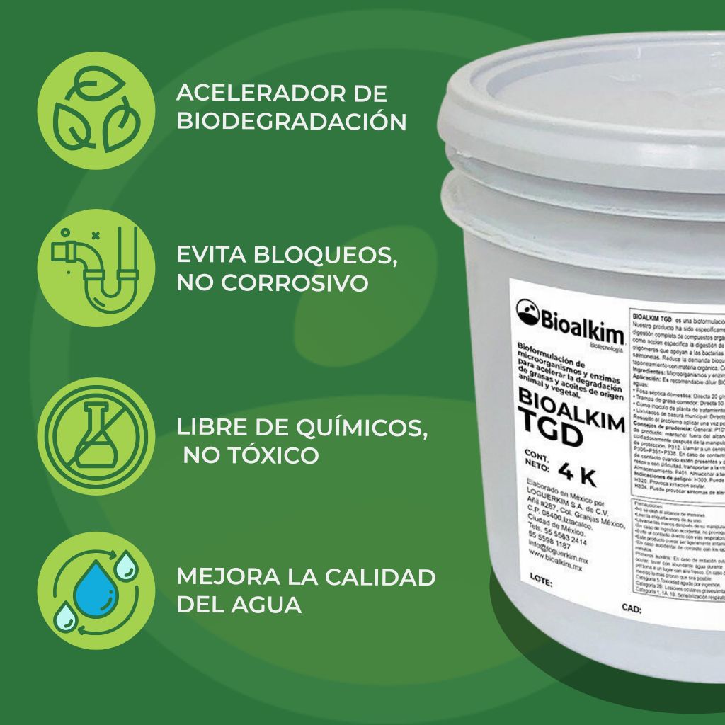Bioalkim TGD - Tratamiento Biológico para Aguas Residuales Fosas Sépticas, Biodigestores