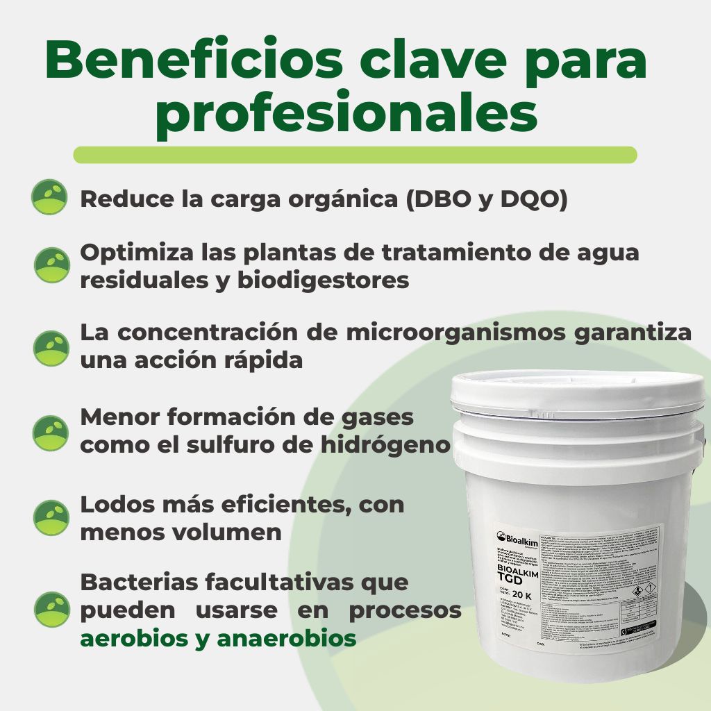 Bioalkim TGD - Tratamiento Biológico para Aguas Residuales Fosas Sépticas, Biodigestores