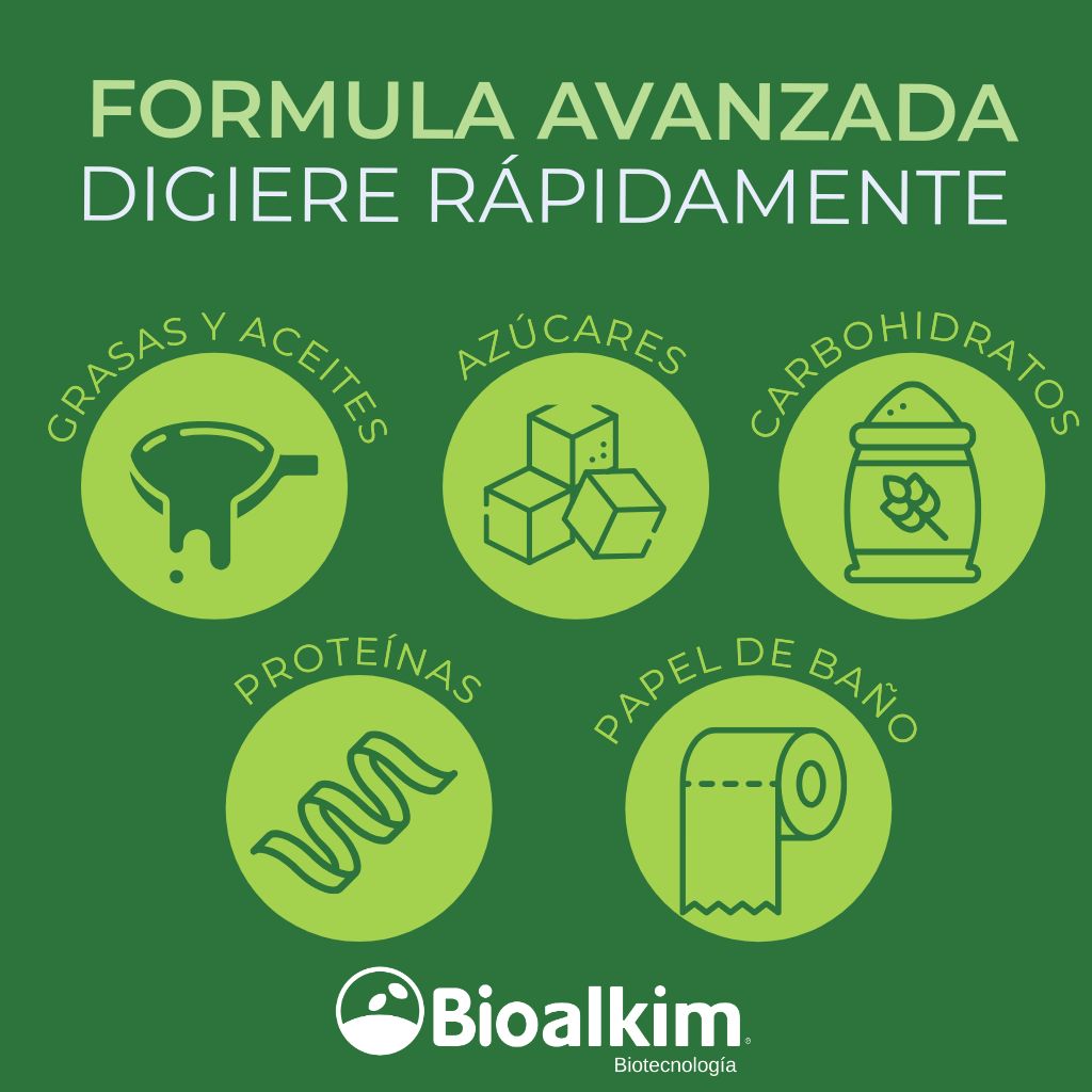 Bioalkim TGD - Tratamiento Biológico para Aguas Residuales Fosas Sépticas, Biodigestores