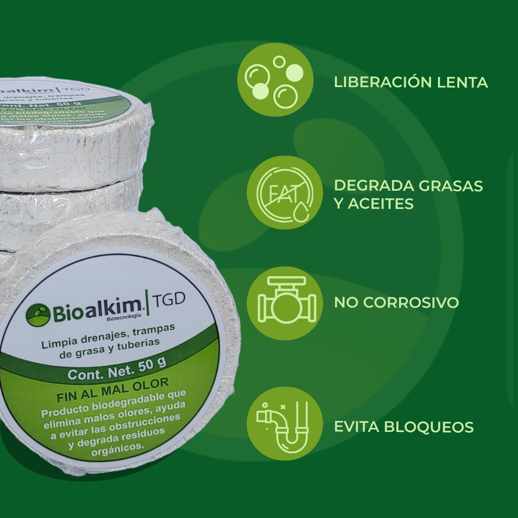 Pastillas Bioalkim 50g - Tratamiento Biológico para Trampas de Grasa y Fosas Sépticas
